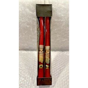 VINTAGE TAPERED SANTA CLAUS CANDLES 12" RARE RED GUILD HOUSE - NEW SEALED *Read*